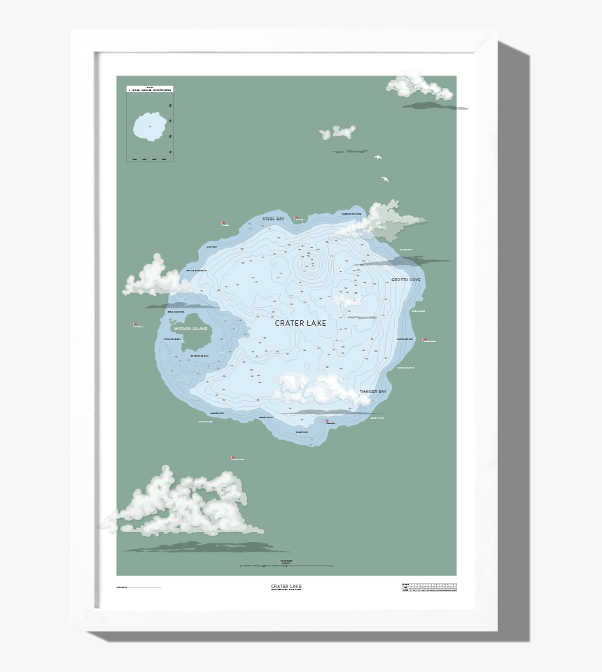 Rkr Crater Lake Nautical Map Boathouse Collection, HD Png Download