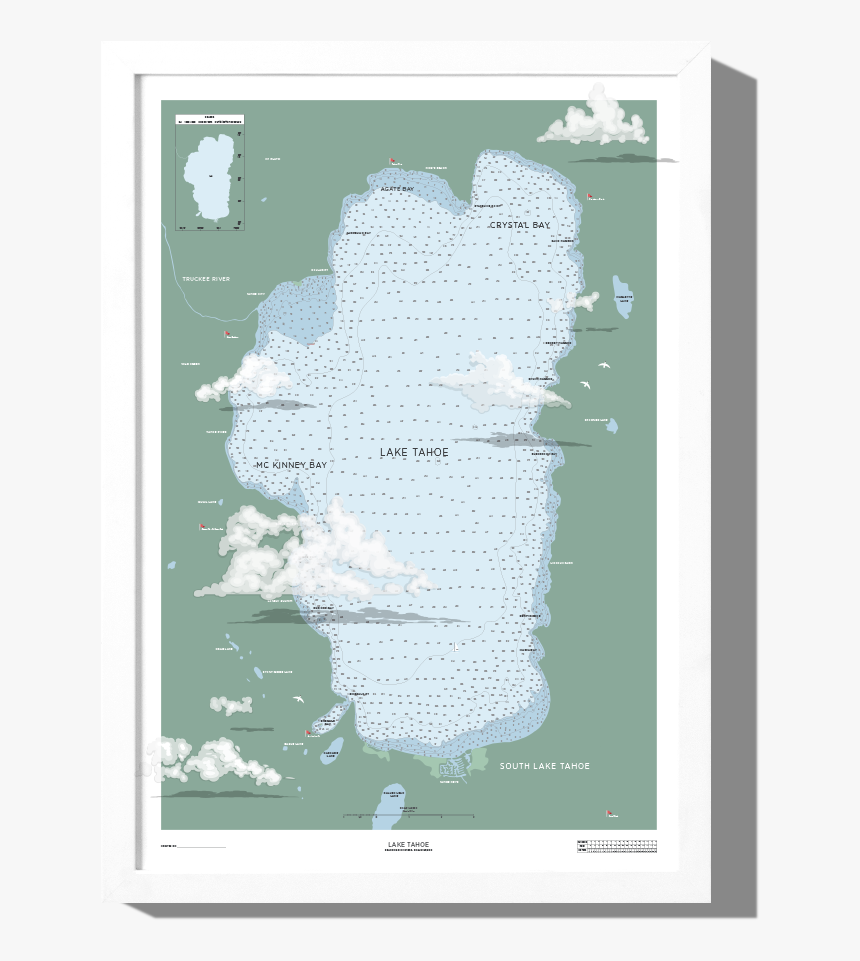 Rkr Lake Tahoe Nautical Map Boathouse Collection, HD Png Download