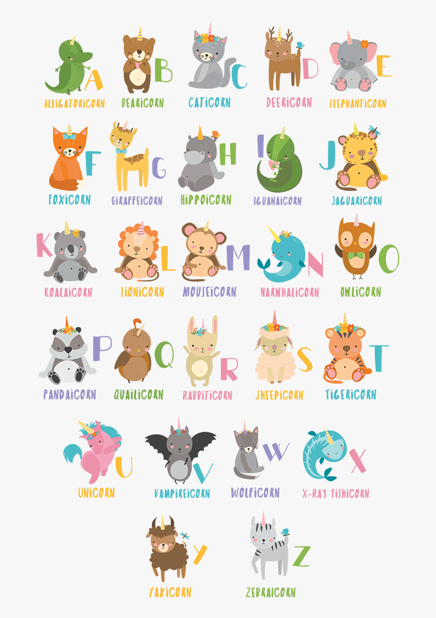 Unicorn Alphabet, HD Png Download