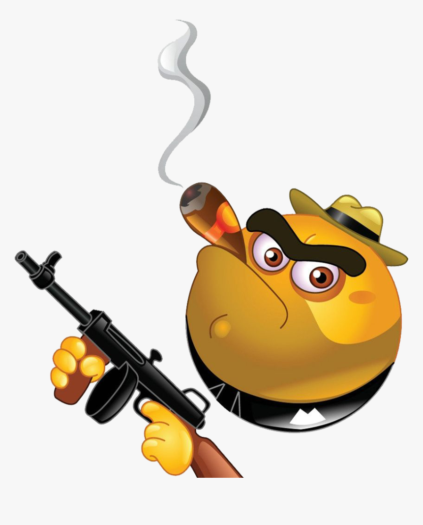 Clip Library Cigarettes Drawing Hand Drawn Emoji Holding A Gun, HD