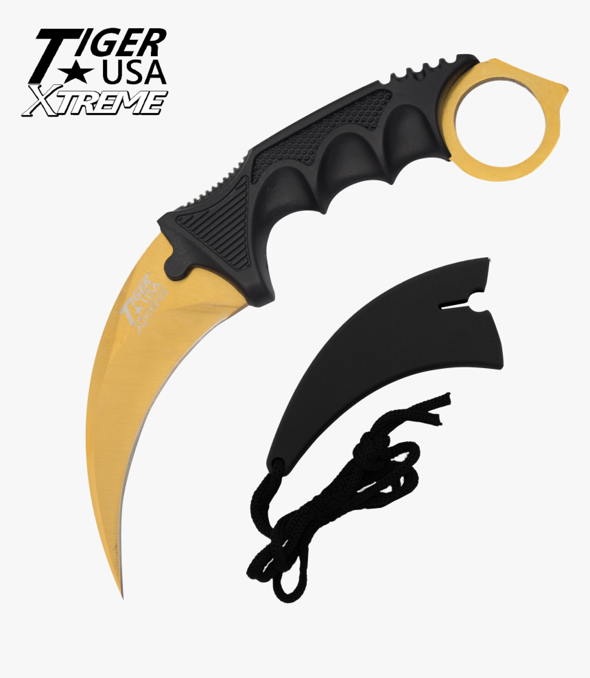 Transparent Dagger Clipart - Gold Karambit, HD Png Download
