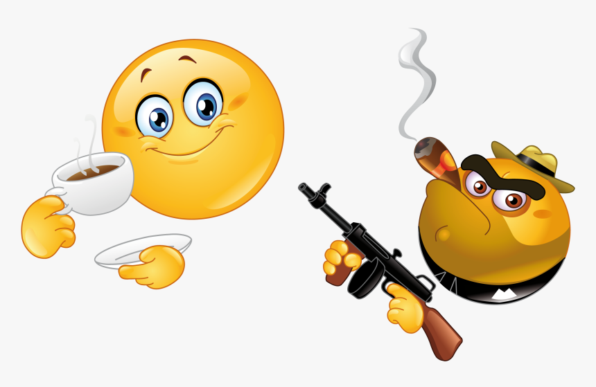 Smiley Gangster Clipart , Png Download Emoji Holding A Gun