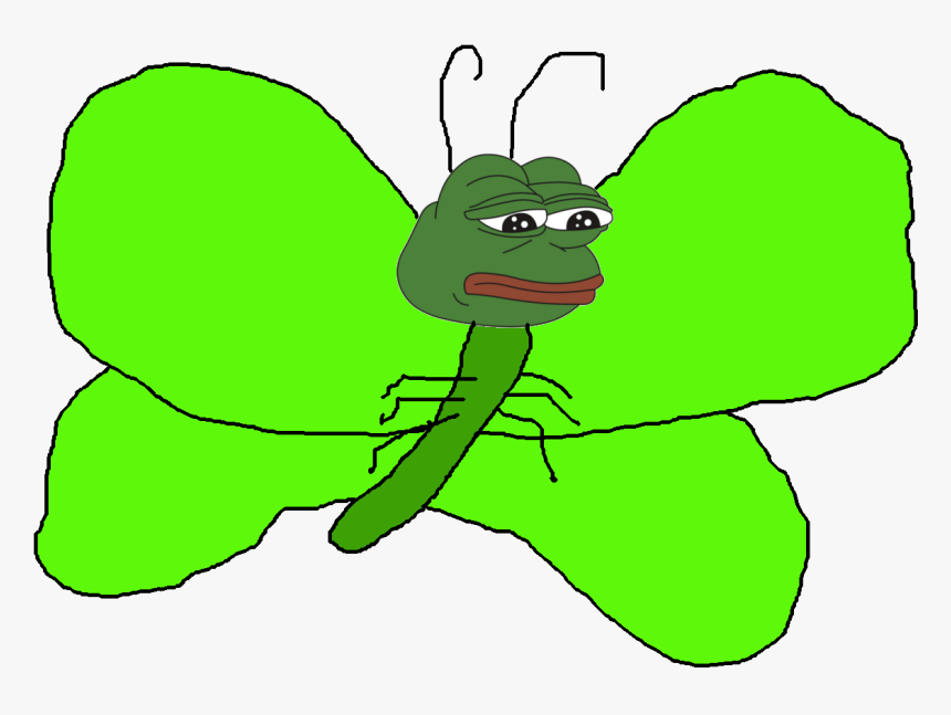 Clip Art The Sad Butterfly Oc - Pepe The Frog Butterfly, HD Png Download