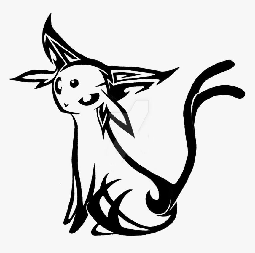 Espeon Black And White, HD Png Download