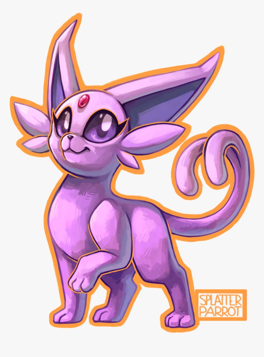Espeon Fanart Watch The Speedpaint Here - Cartoon, HD Png Download