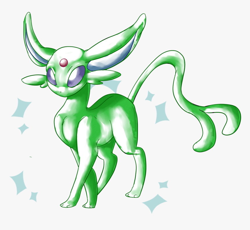 Espeon Shiny Espeon Digital Watercolor Pokemon Artsavanimation - Cartoon, HD Png Download