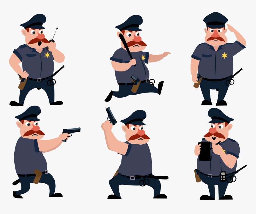 Clip Art Icon Group Transprent Png - Policeman Car Cartoon Png, Transparent Png