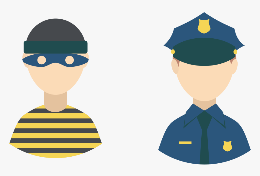 Police Officer Computer File - Thief Vector Free Png, Transparent Png