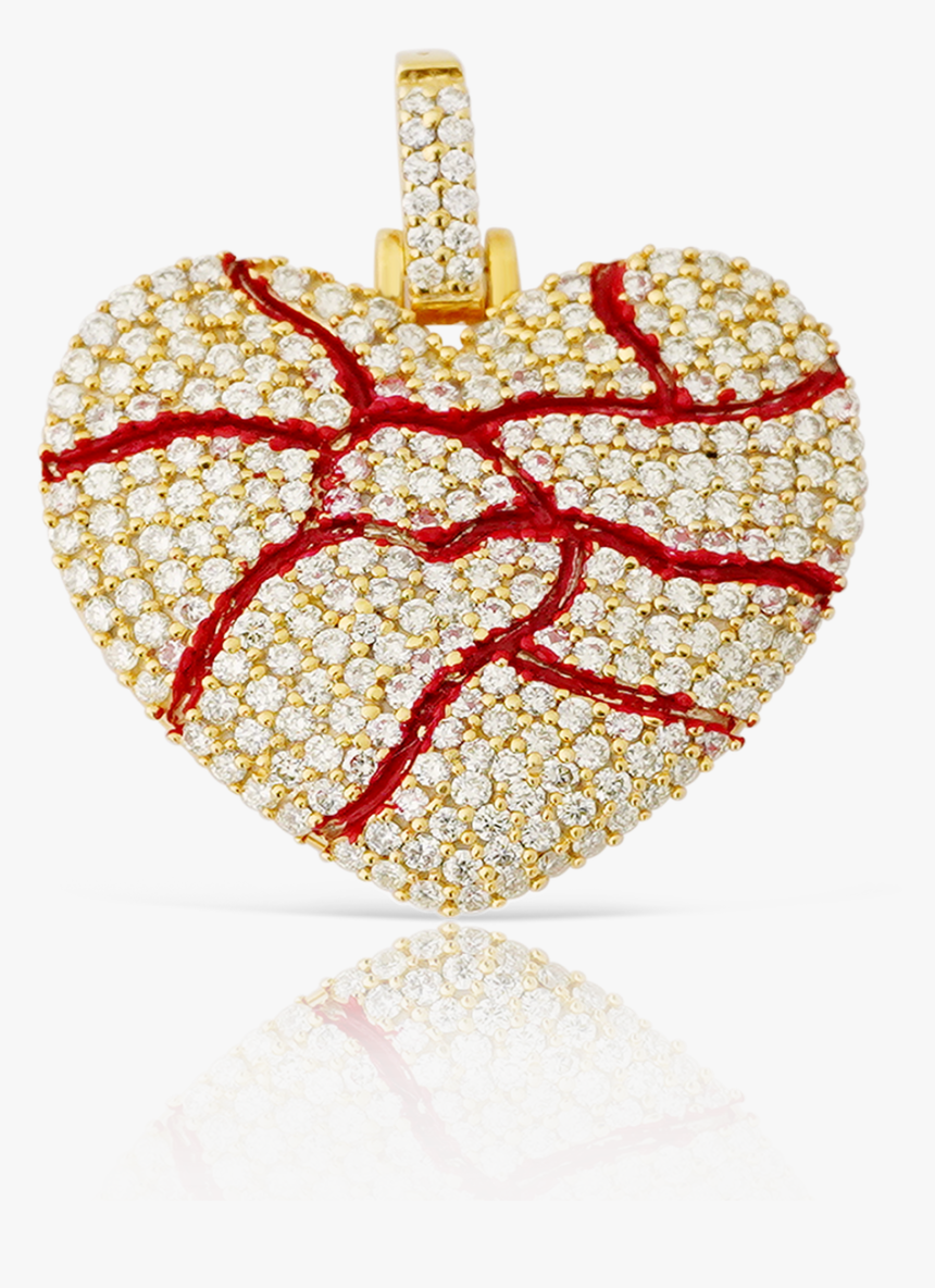 10k Yellow Gold Diamonds Broken Heart Pendant - Broken Heart Pendant, HD Png Download