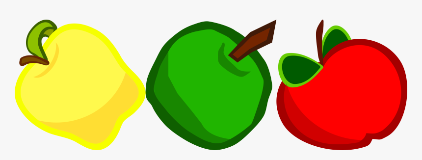 Green,clip - 3 Apples Cartoon Png, Transparent Png