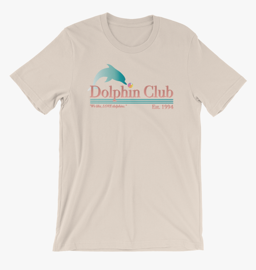 Dolphin Club Mockup Front Wrinkled Soft Cream - Bella Canvas 3001 Unisex Short Sleeve Jersey T Shirt, HD Png Download