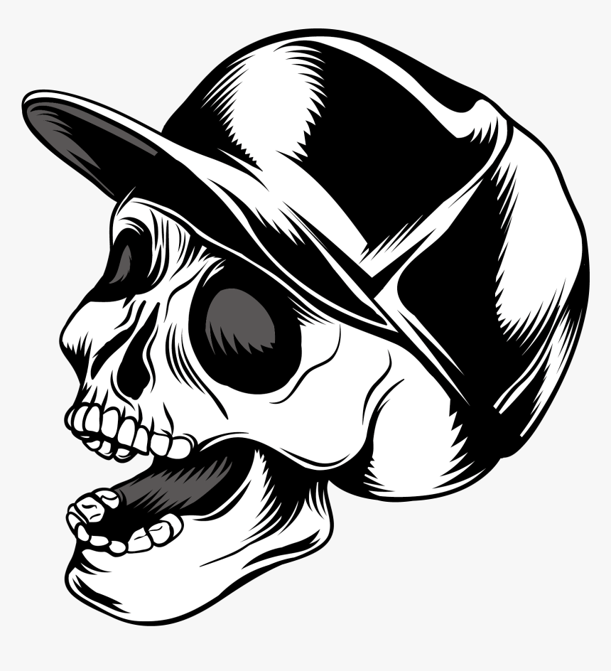 Skull Calavera Cap Euclidean Vector Baseball Clipart - Vector Skull Png Free, Transparent Png