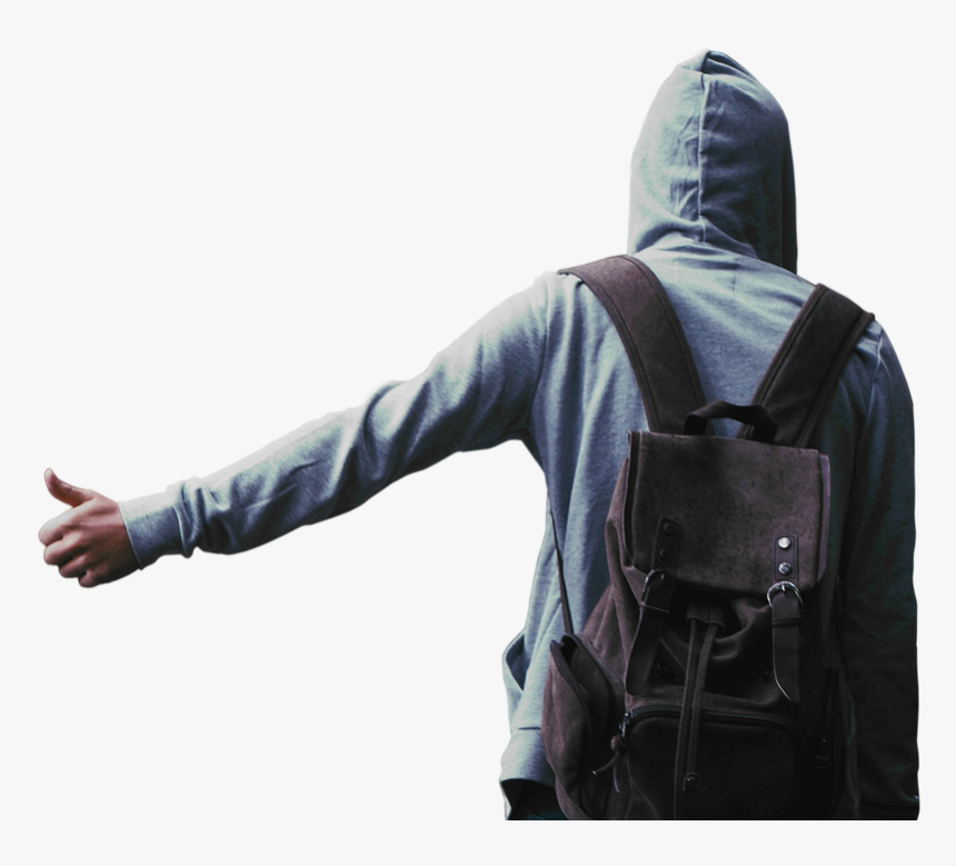 Isolated, Transparent, White, Background, Man, Hood - Hombre De Espaldas Png, Png Download