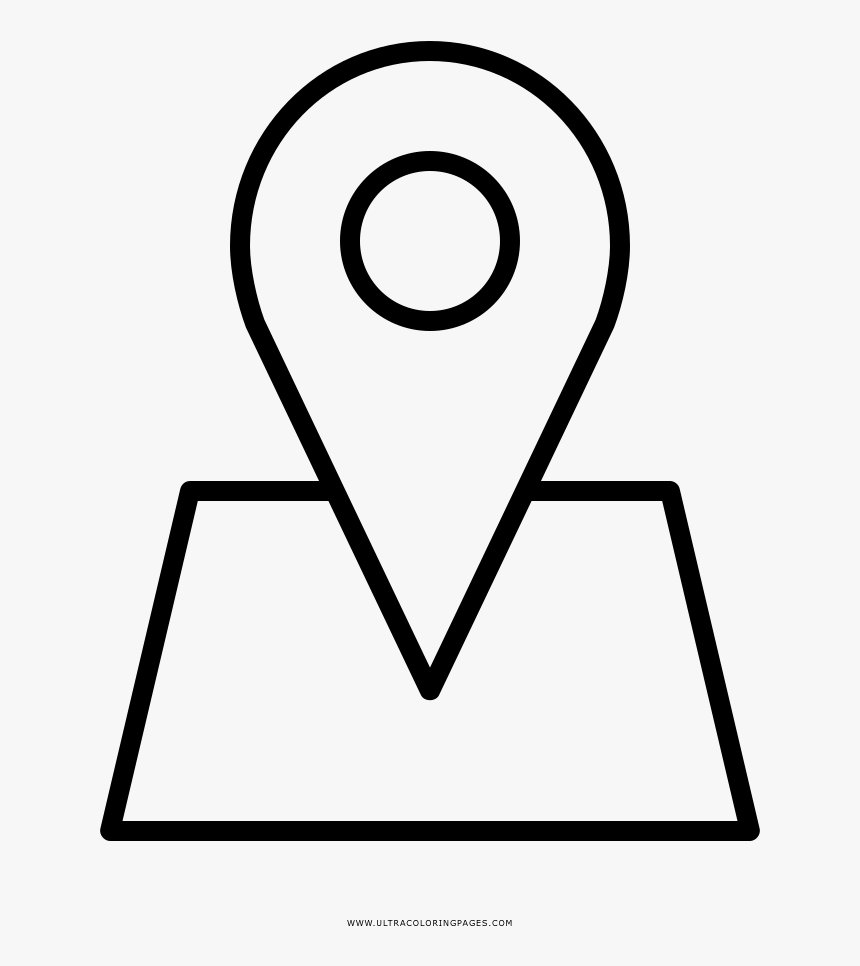 Map Pin Coloring Page - Icon, HD Png Download