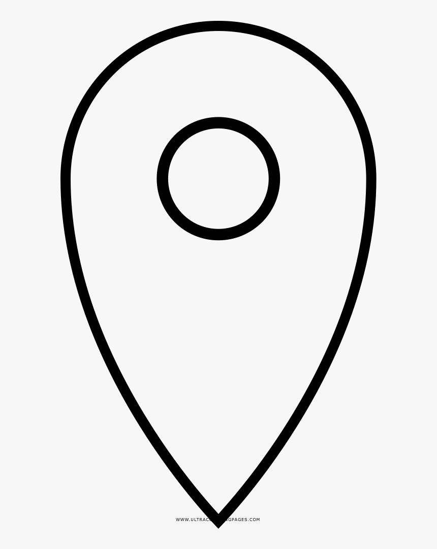 Map Pin Coloring Page - Circle, HD Png Download