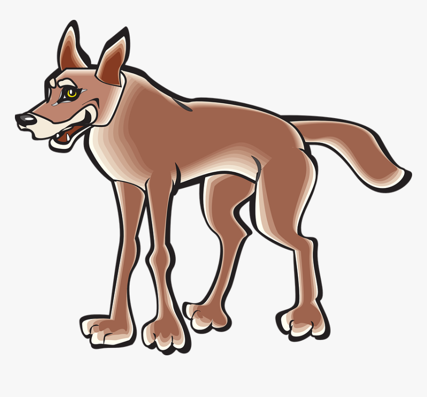 Body, Animal, Tail, Coyote - Coyote Cartoon Clipart, HD Png Download