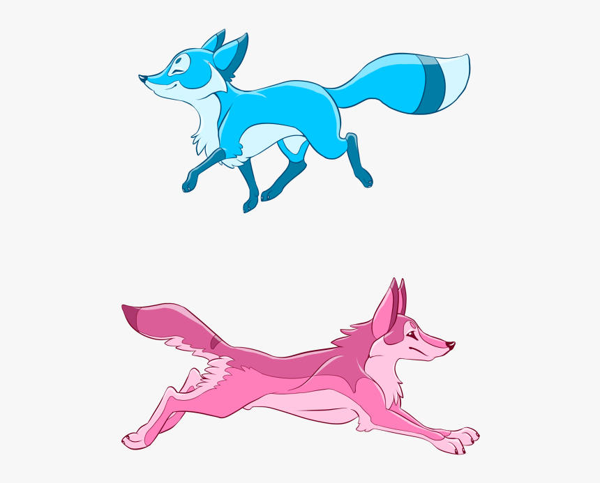 Fox And Coyote Business Card Desigjn - Dog Catches Something, HD Png Download