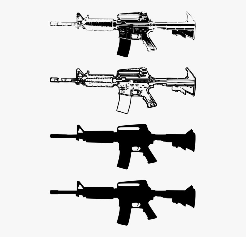 Machine Gun,sniper Rifle,gun Barrel - Ar 15 Svg, HD Png Download