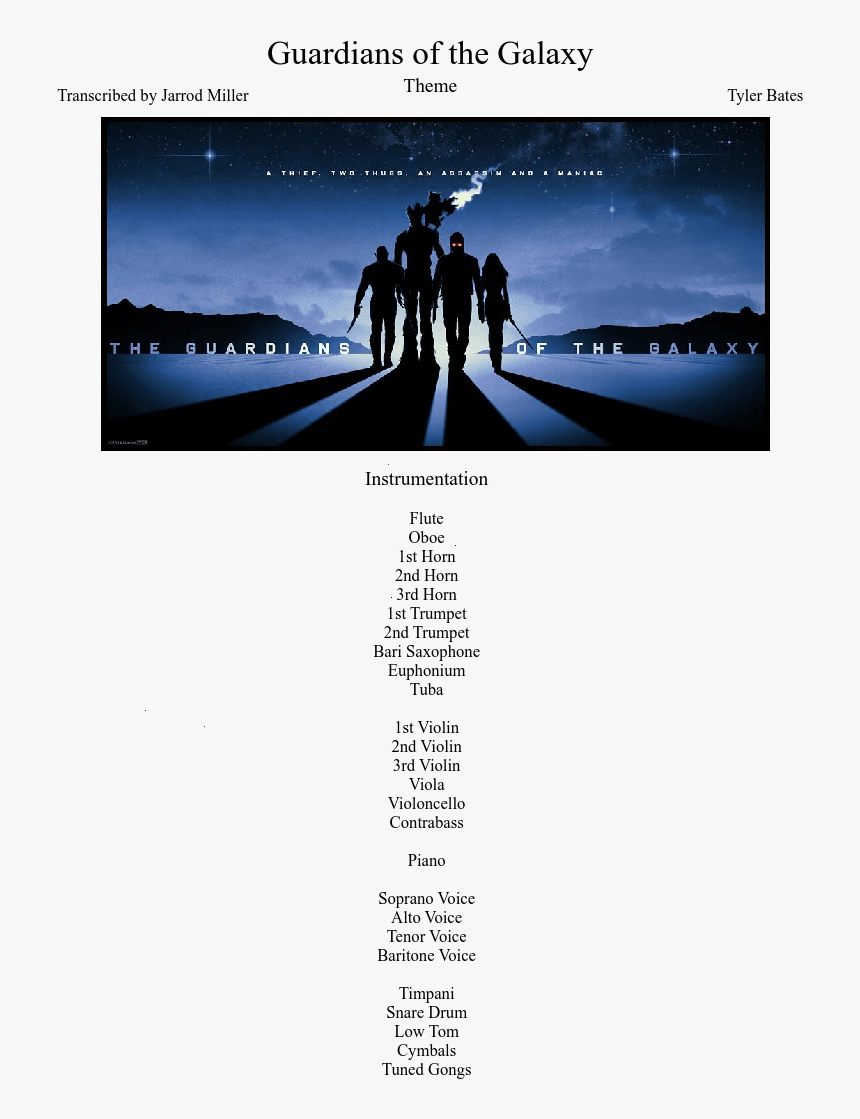 Sheet Music Guardians Of The Galaxy Theme Trumpet, HD Png Download
