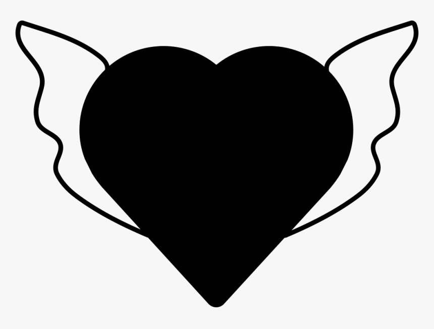 Heart Shape Silhouette With Wings - Shape Icon Silhouette, HD Png Download