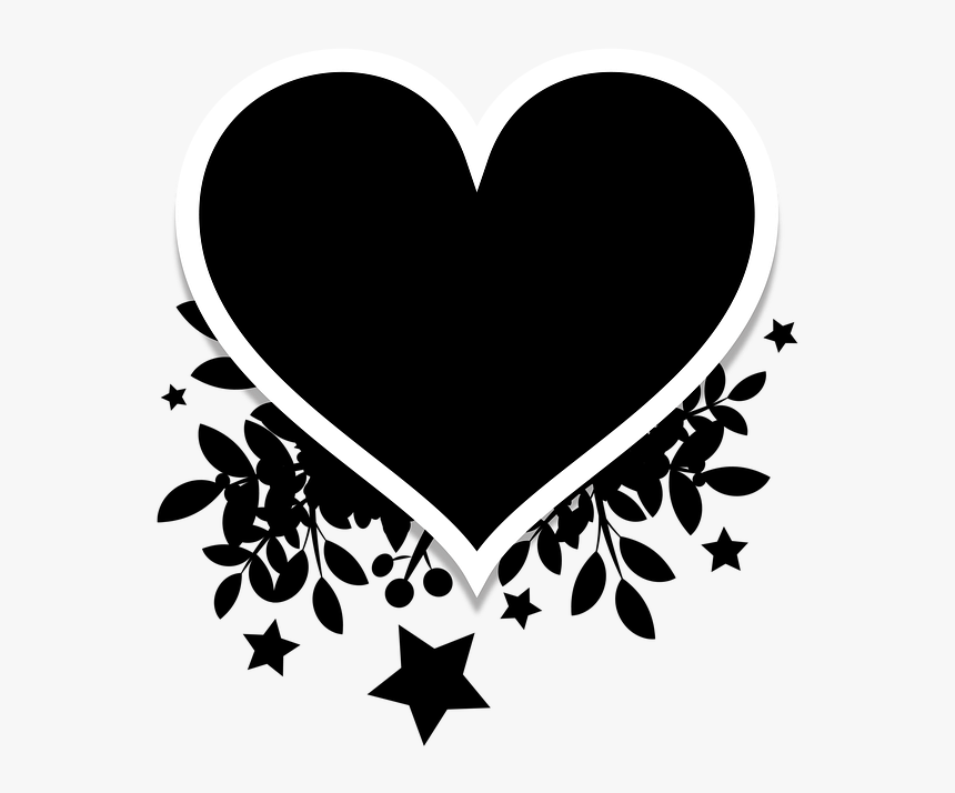 Silhouette Heart Black Design Symbol Emblem - Yoga Pictures For Drawing, HD Png Download