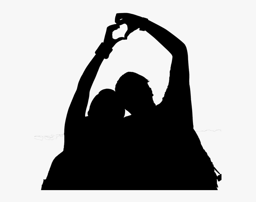 Couple, Silhouette, Heart, Love, Romance, Sign, Man - Silueta De Pareja Png, Transparent Png