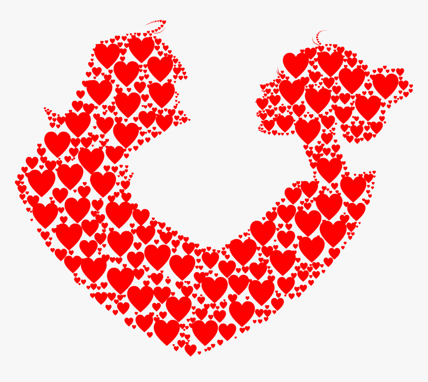 Couple Silhouette Hearts Clip Arts - Illustration, HD Png Download