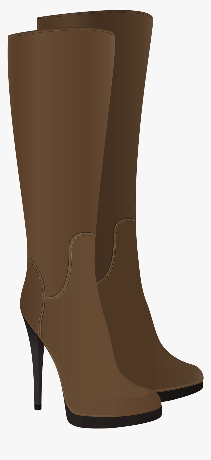 Female Brown Boots Png Clipart - Riding Boot, Transparent Png