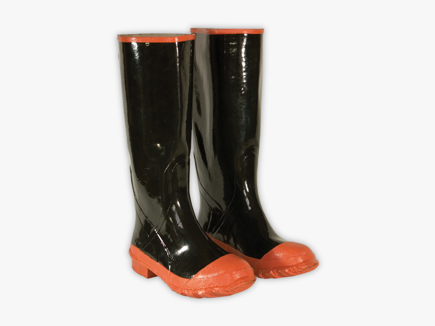 Rain Boot Png Transparent - Black And Red Rubber Boots, Png Download