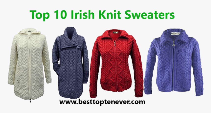 Irish Knit Sweaters For Women - Leather Jacket, HD Png Download
