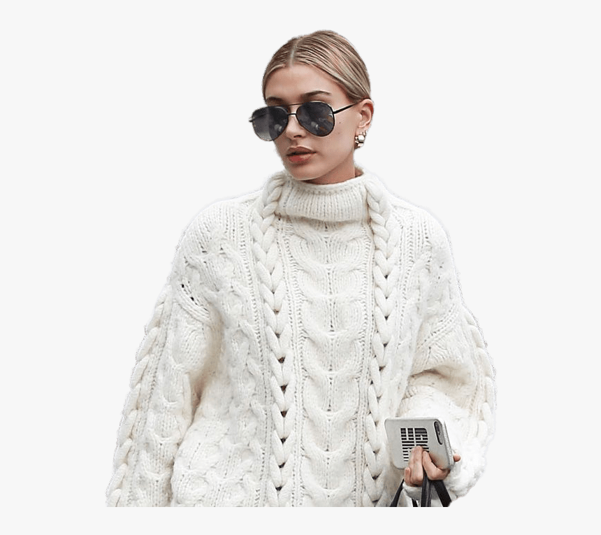 Hailey Baldwin White Sweater - Hailey Baldwin Png, Transparent Png