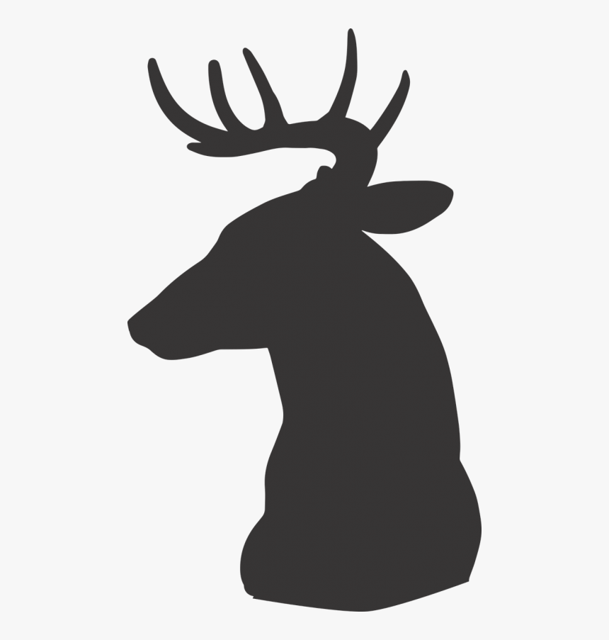 Deer, Deer Silhouette, Silhouette, Animal, Wild - Siluet Kepala Rusa, HD Png Download