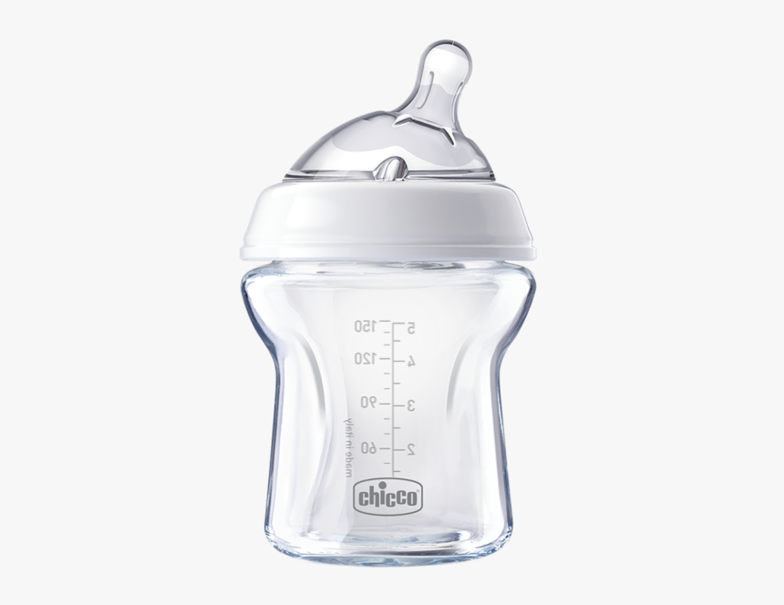 Chicco Natural Feeding Glass Bottle - Milk Baby Chicco, HD Png Download