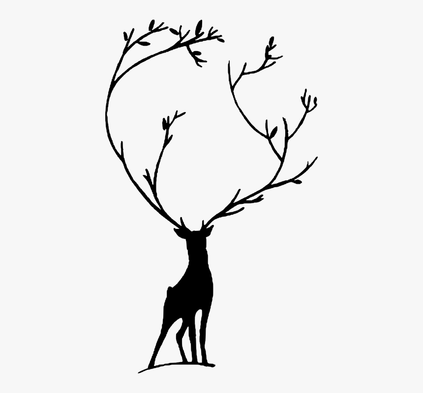 Transparent Africa Silhouette Png - Deer In Jungle Drawing, Png Download