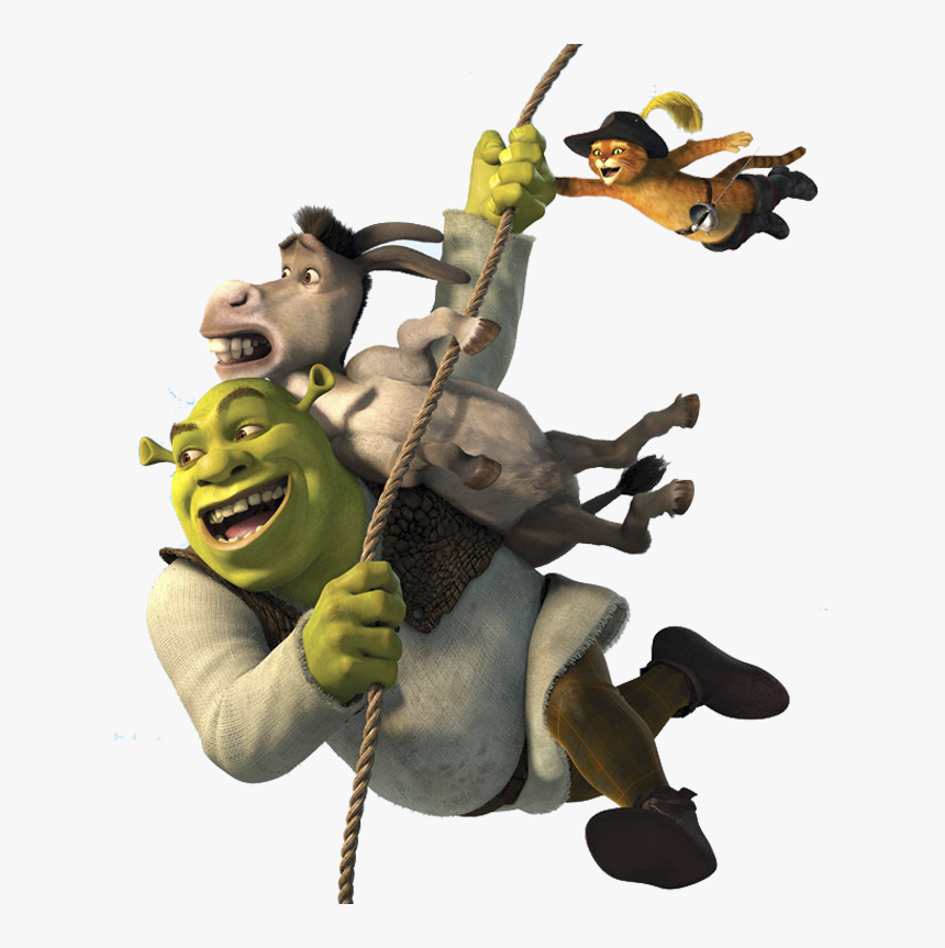 Download Shrek Transparent Background - Shrek And Donkey And Puss, HD Png Download