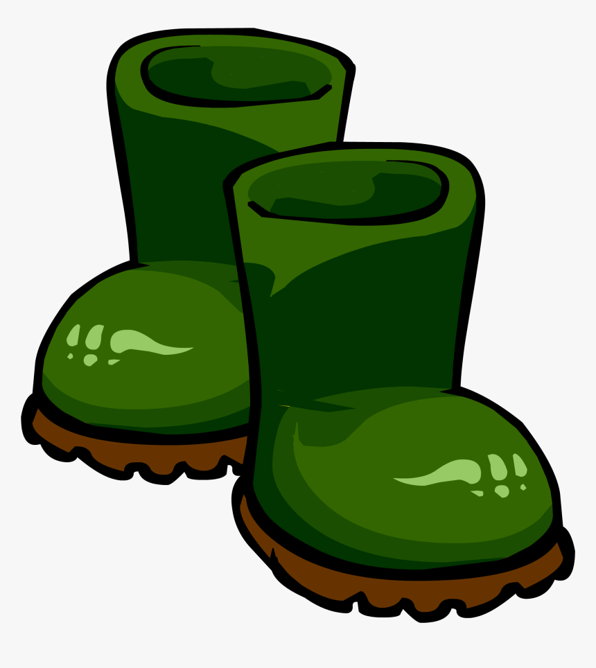 Green Rubber Boots - Green Rain Boots Clipart, HD Png Download