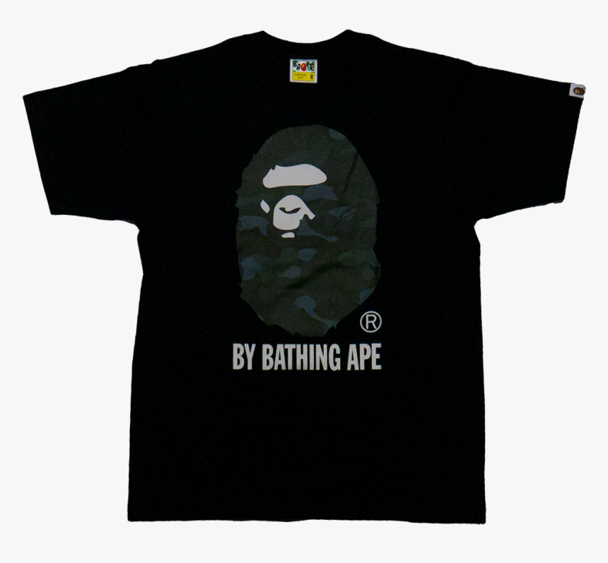 Bape Big Head Ape Black Tee, HD Png Download
