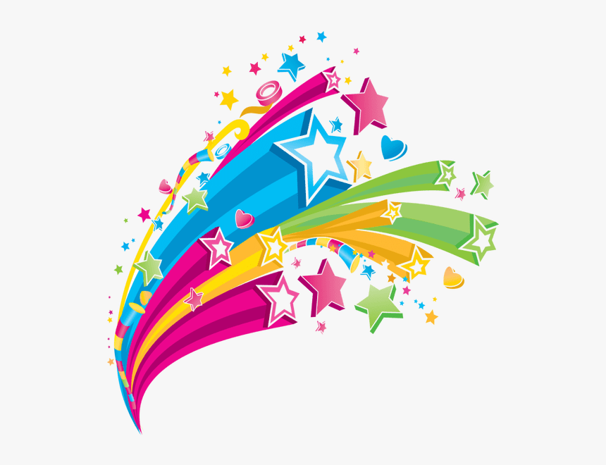 Falling Stars Clipart Shiny Star - Colorful Stars Png, Transparent Png