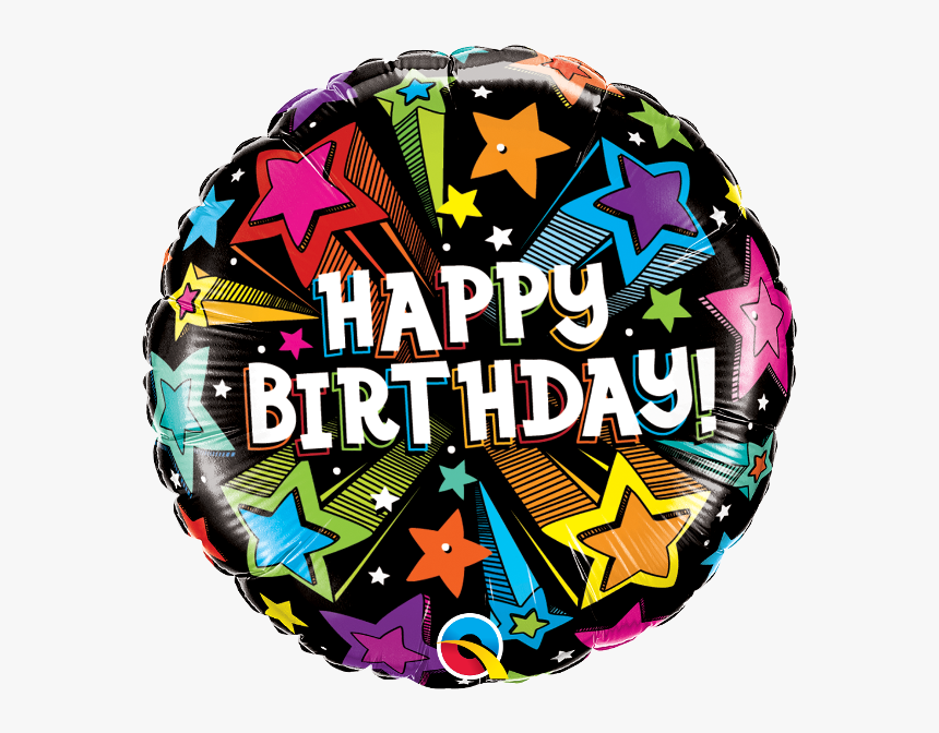 Birthday Colorful Shooting Stars Balloon 

 
 Data - Balloon, HD Png Download