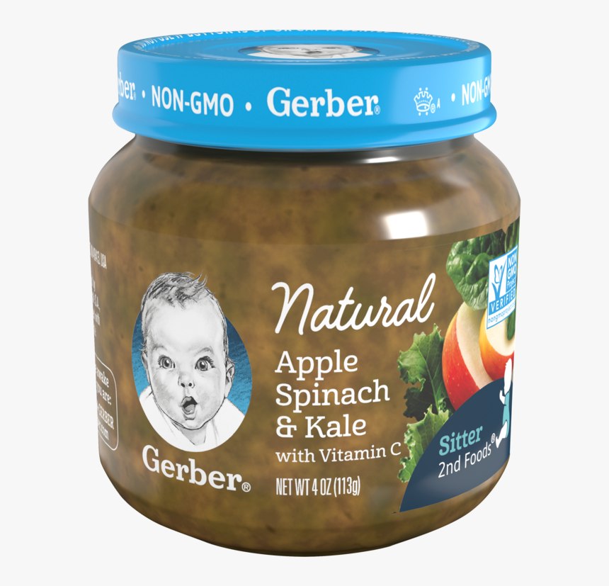 Gerber Natural 2nd Foods Natural Apple Spinach And - Jar Gerber Baby Food, HD Png Download