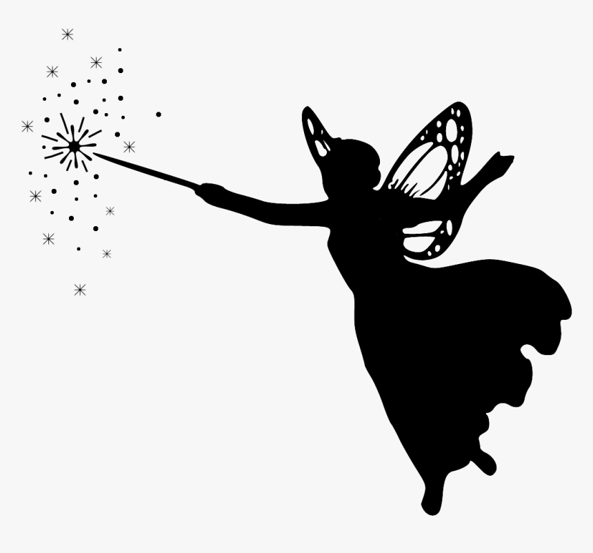 Fairy Silhouette Transparent Background Great Free - Transparent Background Fairy Silhouette Clipart, HD Png Download