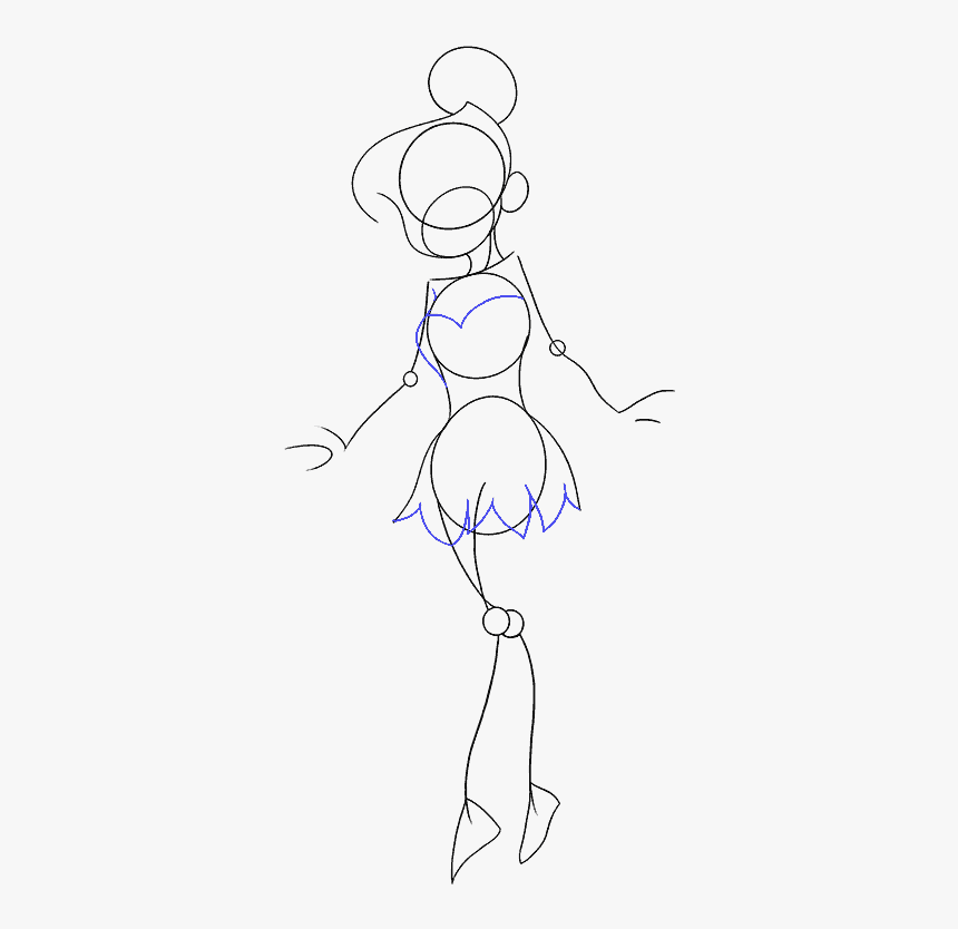 Drawing Tinkerbell Transparent Png Clipart Free Download - Line Art, Png Download