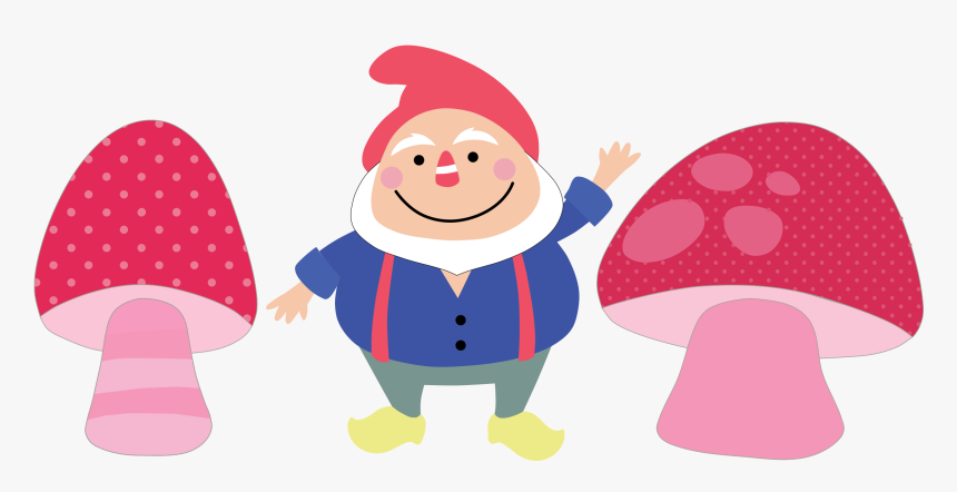 Gnome And Mushrooms Clip Arts - Garden Gnome Clipart Transparent, HD Png Download