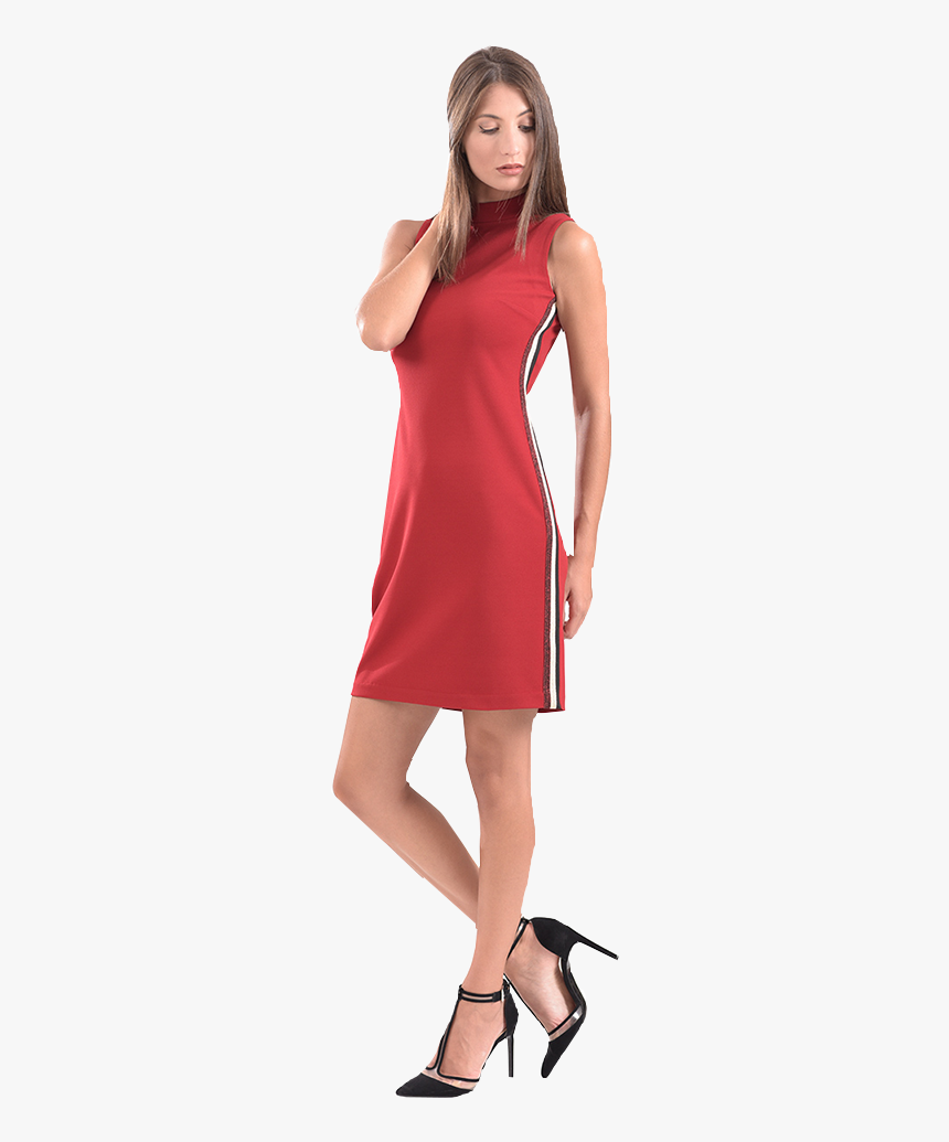 Short Dress With A Collar And A Vertical Line - Photo Shoot, HD Png Download