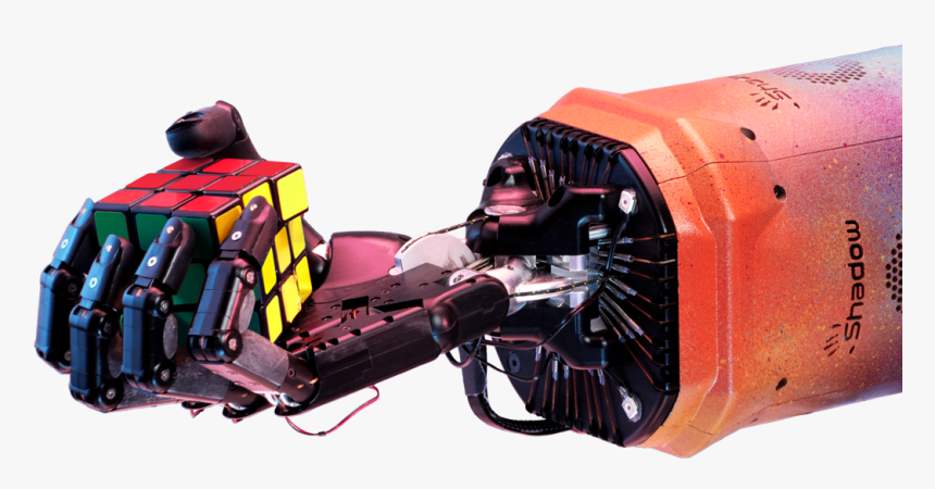 Robot Hand Holding A Rubik S Cube - Robot Hand Rubik Cube, HD Png Download