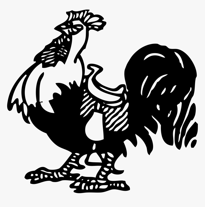 Rooster With A Saddle Clip Arts - Rooster Wearing A Saddle, HD Png Download