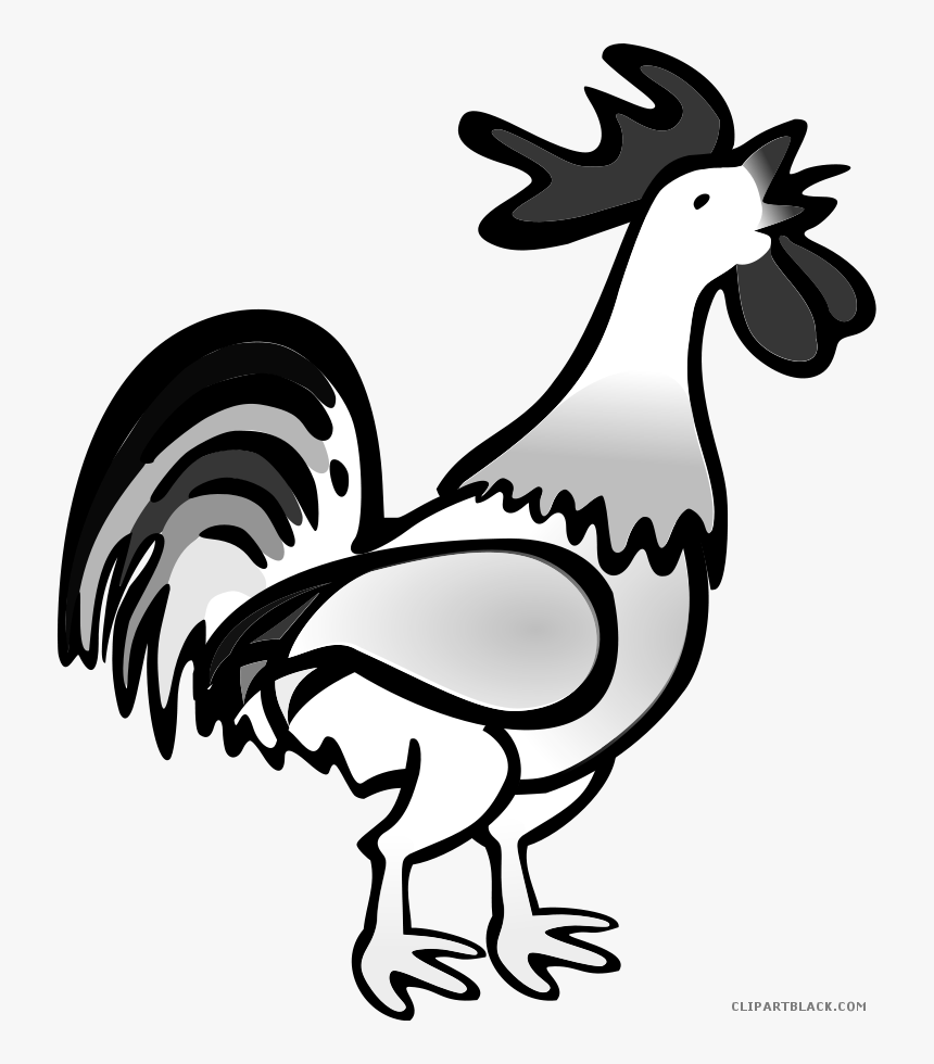 Rooster Animal Free Black White Clipart Images Clipartblack - Rooster Cock Clipart, HD Png Download