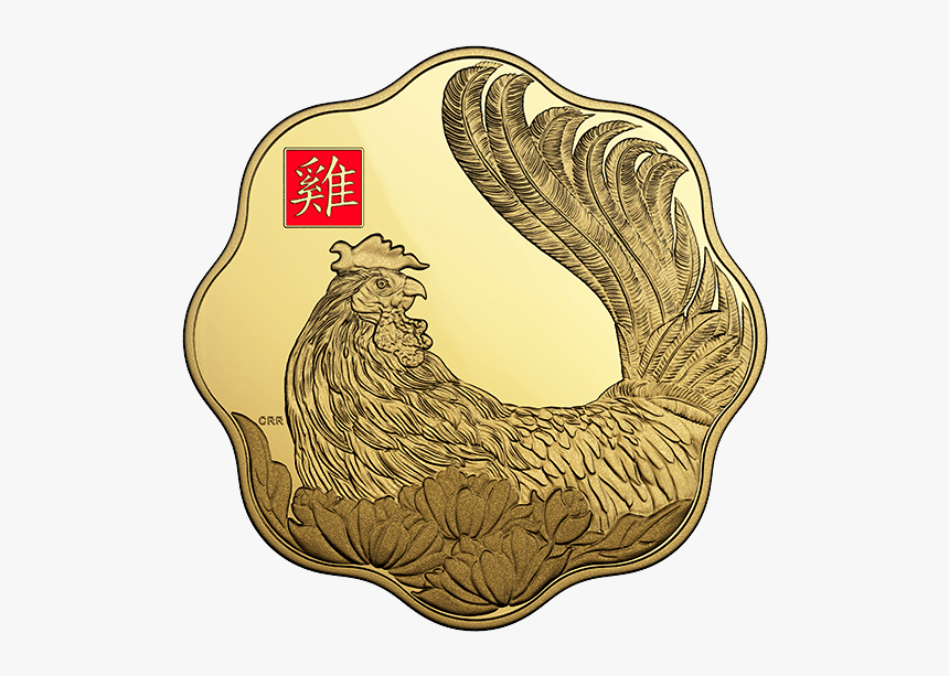 Year Of The Rooster Pure Gold Coin - Gold, HD Png Download
