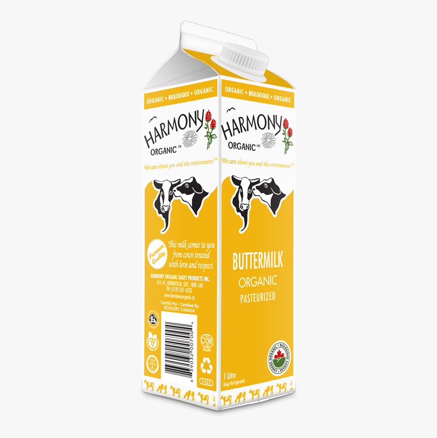 Organic Buttermilk One Litre Carton - Milk Carton Png, Transparent Png
