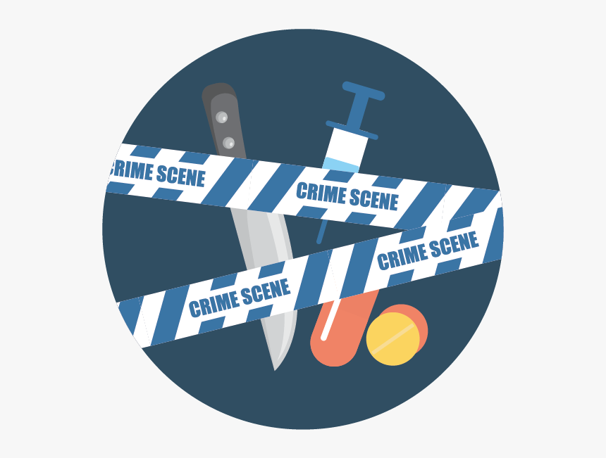 Image Of Crime Scene Tape A Knife And Drugs - Crime Scene, HD Png Download